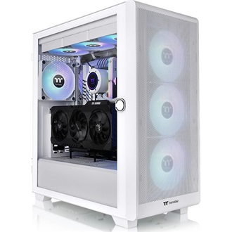 Thermaltake S250 TG ARGB Snow táp nélküli ablakos Mid Tower számítógépház fehér
