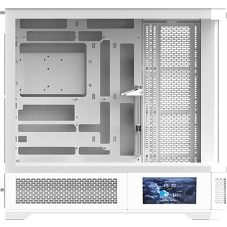 Thermaltake View 600 TG táp nélküli ablakos Full Tower számítógépház fehér 6"-os LCD kijelzővel