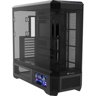 Thermaltake View 600 TG táp nélküli ablakos Full Tower számítógépház fekete 6"-os LCD kijelzővel