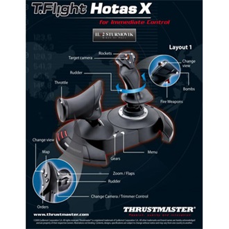 Thrustmaster T.Flight Hotas X USB-A joystick játékvezérlő fekete