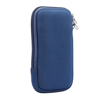 Tok álló, textil (univerzális, ütésálló belső, cipzáras, 6.7-6.9" méret + nyakpánt) SÖTÉTKÉK