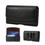 Tok fekvő, bőr hatású (univerzális, övre fűzhető, övcsipesz, 5.8" méret) FEKETE