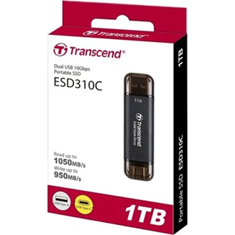 Transcend ESD310 1TB USB-A/C 3.2 Gen2 külső SSD fekete