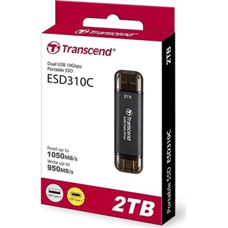 Transcend ESD310 2TB USB-A/C 3.2 Gen2 külső SSD fekete