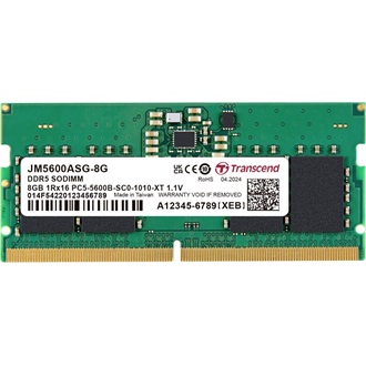 Transcend JetRam 8GB 5600MT/s DDR5 - SODIMM memória CL46 zöld