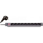 KELine 19" elosztópanel 9x250V, kapcsolóval, 1U, 2,3m