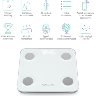 TrueLife FitScale W1 smart home Bluetooth személymérleg fehér