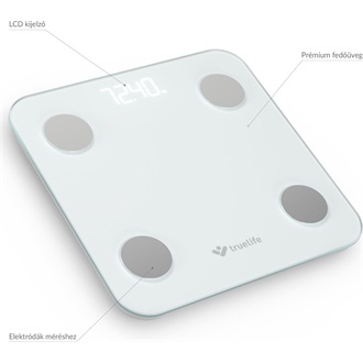 TrueLife FitScale W1 smart home Bluetooth személymérleg fehér