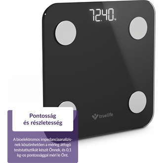 TrueLife FitScale W1 smart home Bluetooth személymérleg fekete