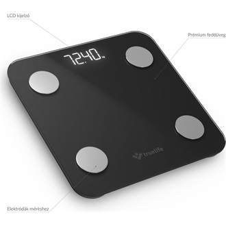 TrueLife FitScale W1 smart home Bluetooth személymérleg fekete