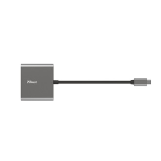 Trust Dalyx 3-in-1 USB-C 3.2 Gen2 -> 1db HDMI 1.4 1db USB-C PD 1db USB-A 3.0 M/F adapter ezüst