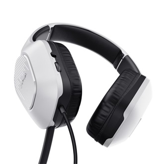 Trust GXT415 Zirox gaming fejhallgató headset fehér-fekete