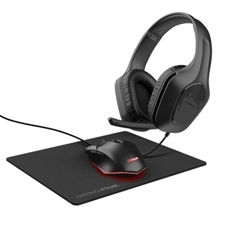 Trust GXT790 3-in-1 Bundle optikai USB gaming egér + egérpad + headset fekete