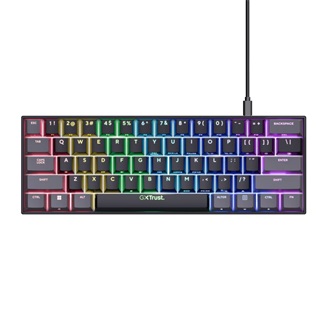 Trust GXT867 Acira USB-C angol gaming Outemu Red mechanikus billentyűzet fekete