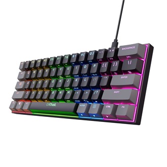 Trust GXT867 Acira USB-C angol gaming Outemu Red mechanikus billentyűzet fekete