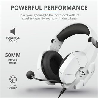 Trust GXT 323W Carus PS5 gaming fejhallgató headset fehér