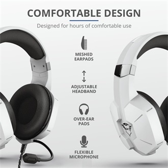 Trust GXT 323W Carus PS5 gaming fejhallgató headset fehér