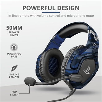 Trust GXT 488 FORZE-B PlayStation 4 gaming fejhallgató headset kék