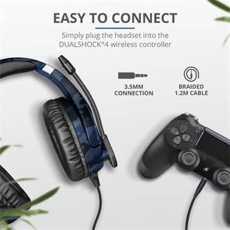 Trust GXT 488 FORZE-B PlayStation 4 gaming fejhallgató headset kék