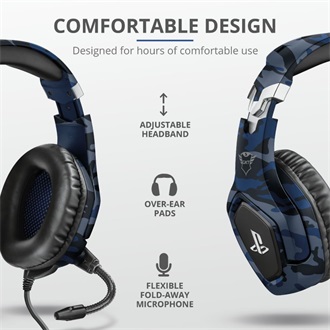 Trust GXT 488 FORZE-B PlayStation 4 gaming fejhallgató headset kék