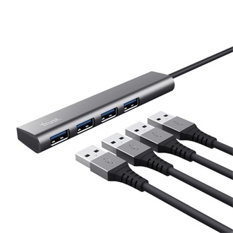 Trust Halyx 4-portos USB3.0 hub szürke