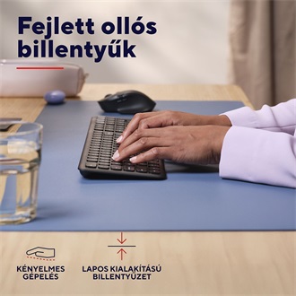 Trust Vaiya Bluetooth / vezeték nélküli magyar membrán billentyűzet fekete