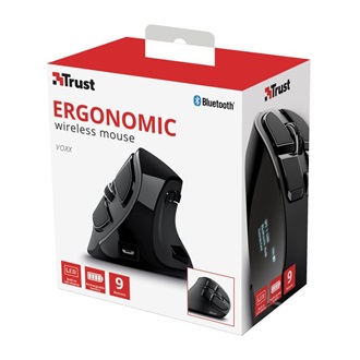 Trust Voxx Ergonomic optikai Bluetooth / vezeték nélküli vertikális egér fekete
