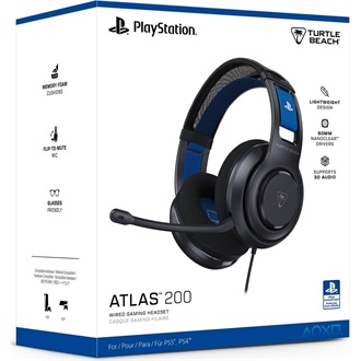 Turtle Beach Atlas 200 Playstation gaming fejhallgató headset fekete