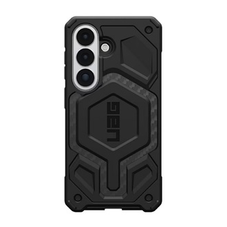 UAG MONARCH PRO szilikon telefonvédő (erős ütésállóság, karbon minta, MagSafe) FEKETE