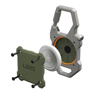 UAG MONARCH műanyag tok extra ütésálló, karabíner, SÖTÉTZÖLD Apple AirTag