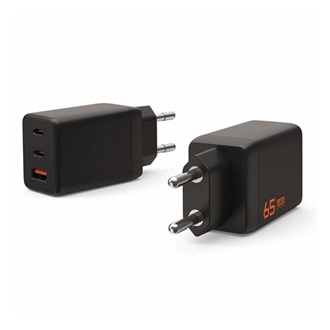 UAG SRGE hálózati töltő USB+2 Type-C aljzat 65W, PD gyorstöltő, FEKETE