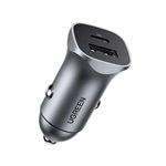 UGREEN CD130 autós töltő USB+Type-C aljzat 24W, gyorstöltő, SÖTÉTSZÜRKE