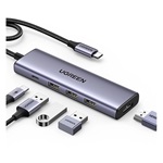 UGREEN CM511 5-portos USB-C HDMI hub szürke