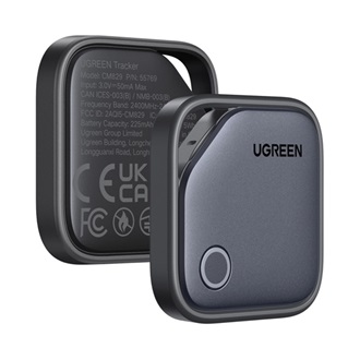 UGREEN CM829 bluetooth nyomkövető 2db (kulcstartóra, valós idejű nyomkövetés, Type-C, Android kompatibilis) SÖTÉTSZÜRKE