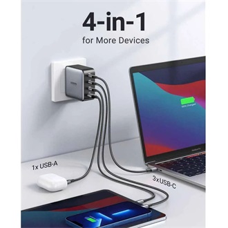 UGREEN GaN Fast 100W univerzális hálózati töltő adapter fekete