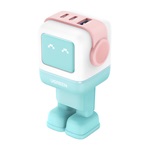 UGREEN NEXODE RG hálózati töltő USB+2 Type-C aljzat 65W, LED kijelző, RÓZSASZÍN/VILÁGOSKÉK