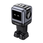 UGREEN NEXODE RG hálózati töltő USB+2 Type-C aljzat 65W, LED kijelző, SÖTÉTSZÜRKE