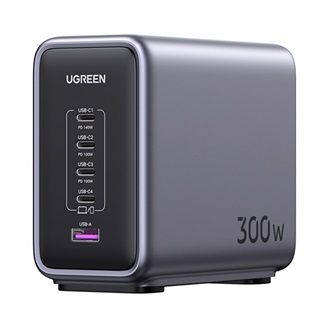 UGREEN NEXODE hálózati töltő állomás USB+4 Type-C aljzat (300W, GaN, PD gyorstöltő 3.0) SÖTÉTSZÜRKE