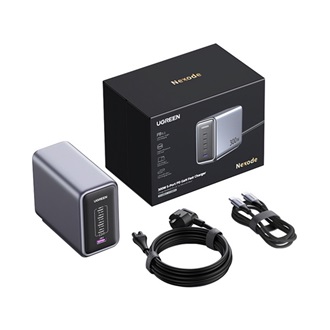 UGREEN NEXODE hálózati töltő állomás USB+4 Type-C aljzat (300W, GaN, PD gyorstöltő 3.0) SÖTÉTSZÜRKE