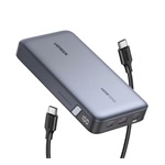 UGREEN PB205 vésztöltő USB+2 Type-C aljzat 25000mAh, LED kijelző, SÖTÉTSZÜRKE
