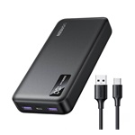 UGREEN PB312 vésztöltő 2 USB+Type-C aljzat 20000mAh, LED kijelző, FEKETE