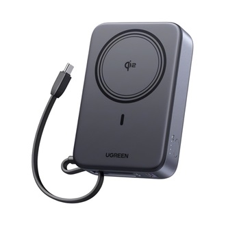 UGREEN PB567 vésztöltő Type-C aljzat 20000mAh, Qi2 + fix Type-C kábel, FEKETE