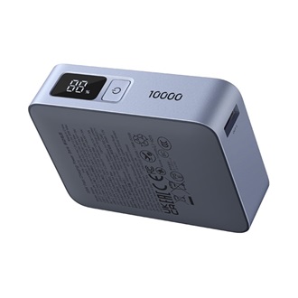 UGREEN PB584 vésztöltő Type-C aljzat 10000mAh, LED kijelző + fix Type-C kábel, VILÁGOSSZÜRKE