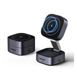UGREEN W526 asztali töltő 3in1 (25W, gyorstöltő, wireless, MagSafe, Apple Airpods töltő, összecsukható) FEKETE