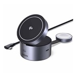 UGREEN W712 asztali töltő 3in1 (25W, wireless, MagSafe, Apple Watch, AirPods töltő, Qi2, összecsukható) FEKETE