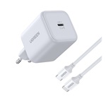 UGREEN X524 hálózati töltő Type-C aljzat (45W, GaN, PD gyorstöltő + Type-C kábel) FEHÉR
