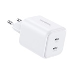 UGREEN X526 hálózati töltő 2 Type-C aljzat 45W, gyorstöltő, FEHÉR