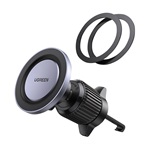UGREEN autós tartó szellőzőre, 360° + 2db mágnesgyűrű, FEKETE