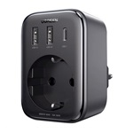 UGREEN hálózati elosztó 2 USB+Type-C+hálózati aljzat 30W, PD gyorstöltő, FEKETE