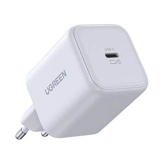 UGREEN hálózati töltő Type-C aljzat (45W, GaN, PD gyorstöltő) FEHÉR